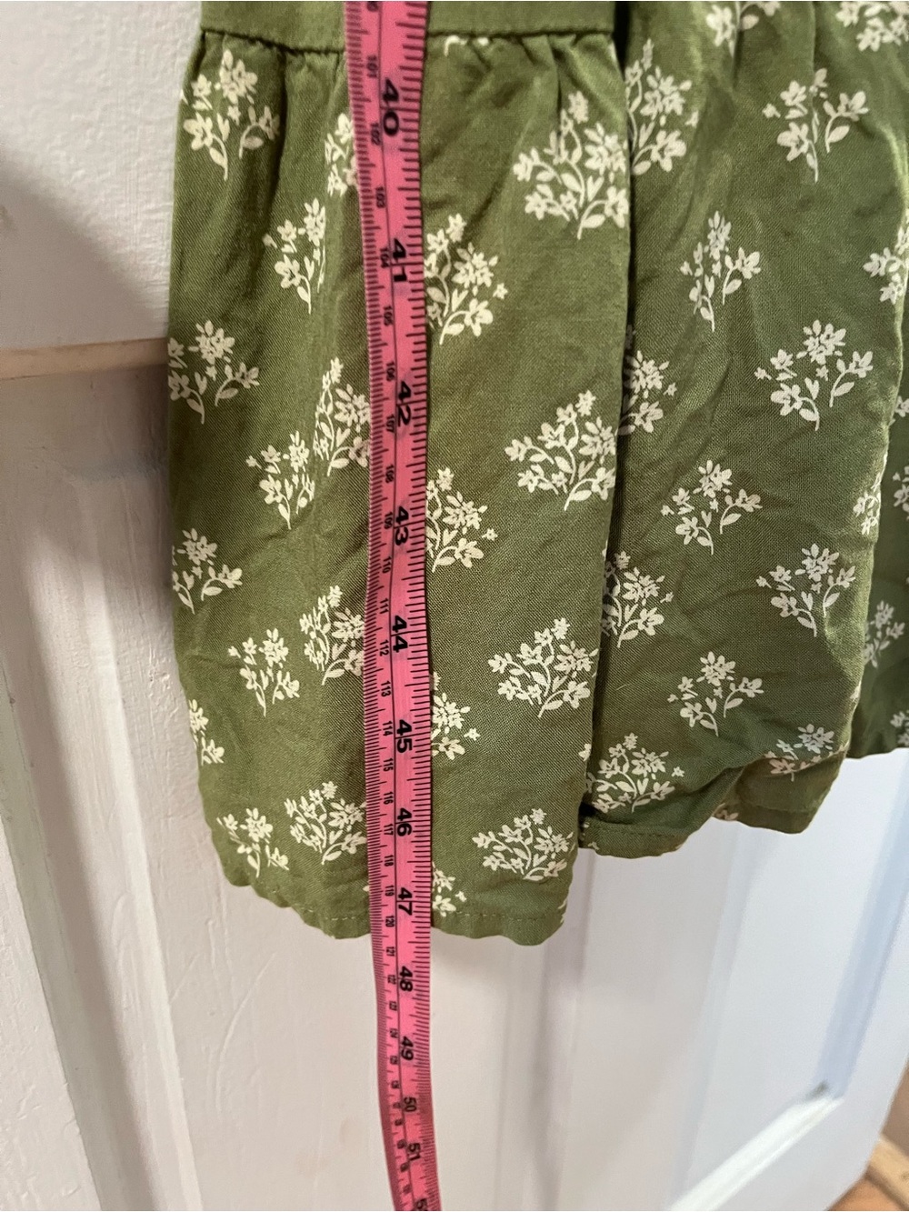 NWOT green and white floral midi dress spaghetti strap - Picture 8 of 9